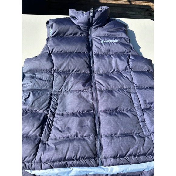 Free Country Other - Free Country Mens Navy Blue Down Puffer Vest Large Heathered Quilted Full Zip